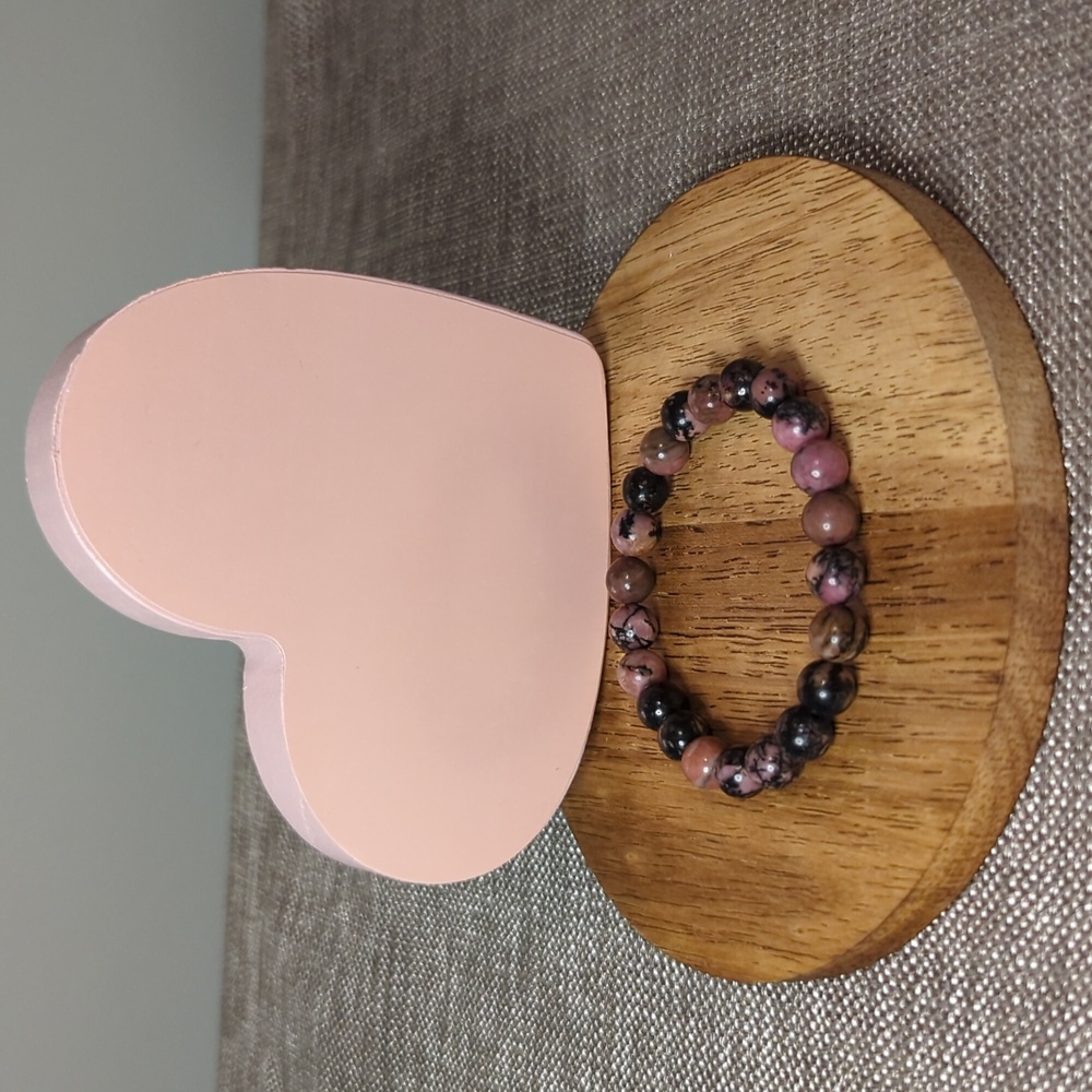 Rhodonite 8mm Beaded Stretchy Bracelet - New
